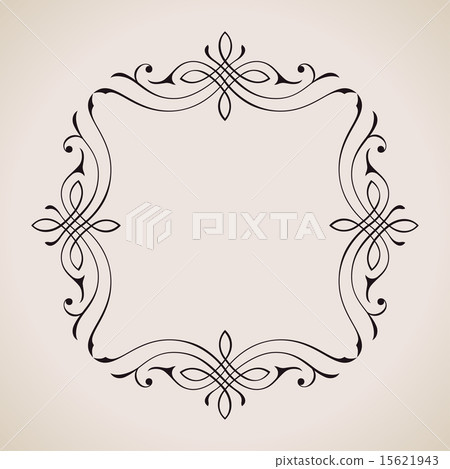 Calligraphic frame and page decoration. Vector vintage 15621943