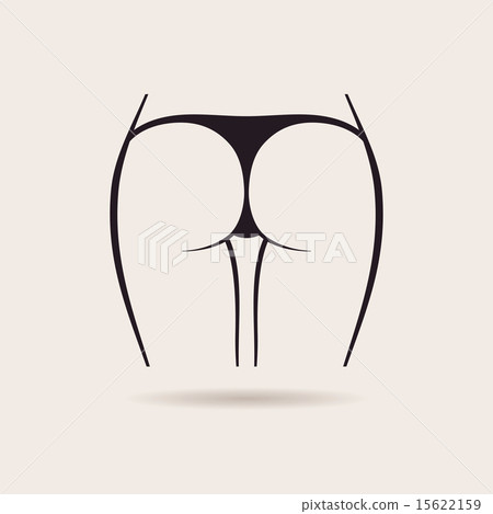 Sexy panties icon. Vector women ass in thong - Stock Illustration  [15622159] - PIXTA