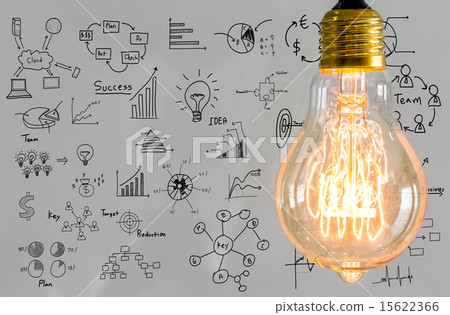 Light bulb with drawing graph Light bulb with drawing graph 15622366