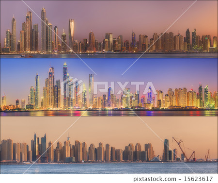 Collage of the beauty panorama at Dubai marina. Collage of the beauty panorama at Dubai marina. 15623617
