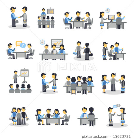 Meeting Icons Flat Set 15623721