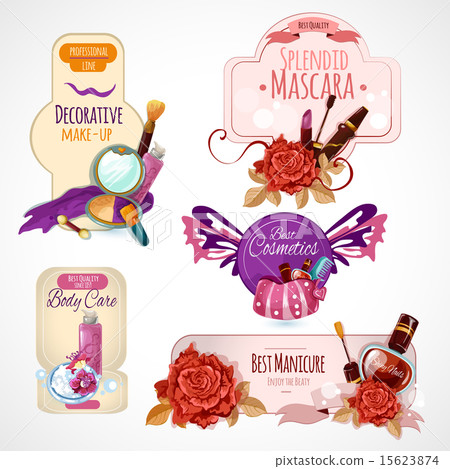 Cosmetics Label Set - Stock Illustration [15623874] - PIXTA