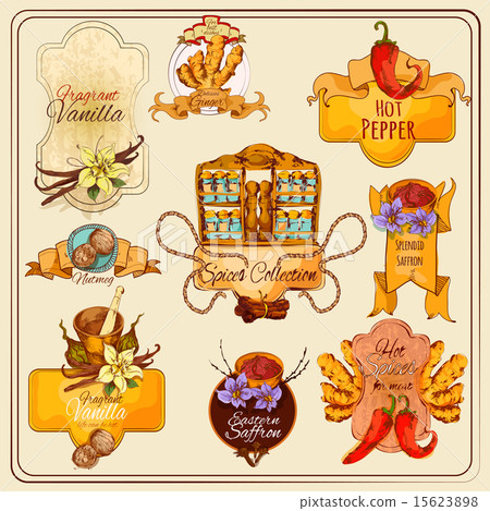 Spices Vintage Labels Spices Vintage Labels 15623898