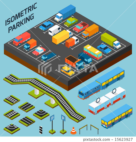 Isometric Parking Elements Isometric Parking Elements 15623927