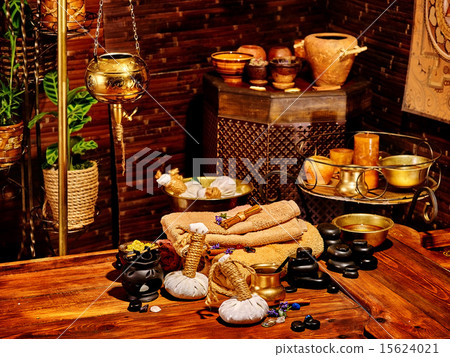 Ayurvedic spa massage still life 15624021