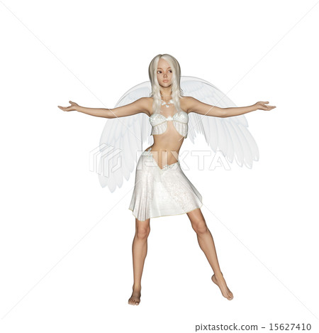 發生3DCG例證材料的逗人喜愛的天使 15627410