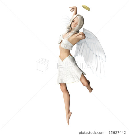 Cute angel perming 3DCG illustration material 15627442