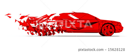 Low-poly red car 15628128