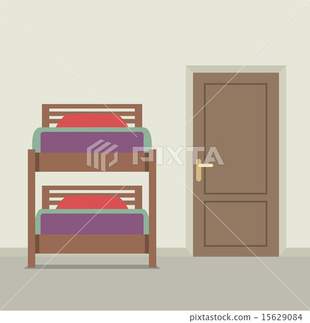 Bunk Bed With A Closed Door 15629084
