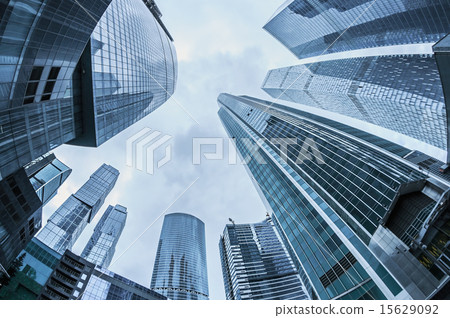 Modern glass silhouettes of skyscrapers 15629092