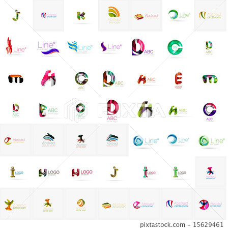 Large corporate company logo collection. Universal icon set for various ideas 15629461