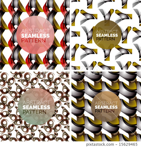 Vector set of colorful seamless geometric patterns. Modern stylish abstract textures 15629465