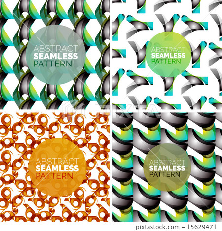 Vector set of colorful seamless geometric patterns. Modern stylish abstract textures 15629471