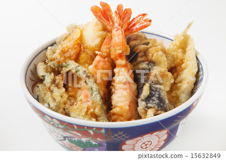 米飯和油炸魚碗 米飯和油炸魚碗 15632849