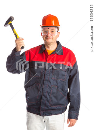 Worker in hard hat Worker in hard hat 15634213