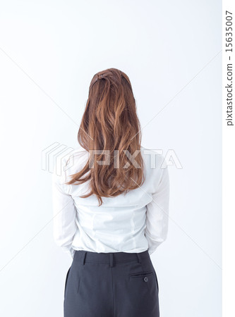 Young lady 20's white back hair model 15635007