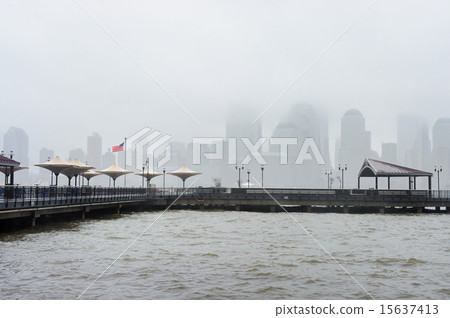 New York City skyline on a rainy day New York City skyline on a rainy day 15637413