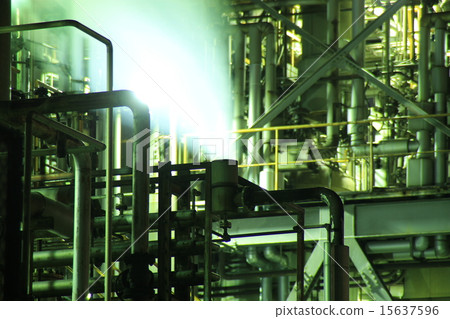 Factory night view Factory night view 15637596