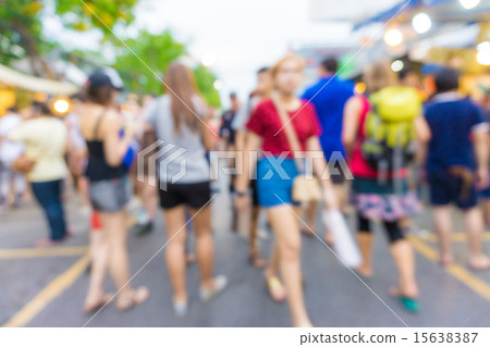 Blur of tourists shopping in Chatuchak market Blur of tourists shopping in Chatuchak market 15638387
