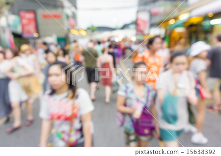Blur of tourists shopping in Chatuchak market Blur of tourists shopping in Chatuchak market 15638392