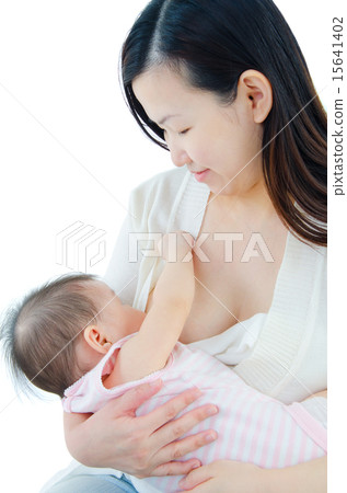 Asian mother breastfeeding her baby 15641402