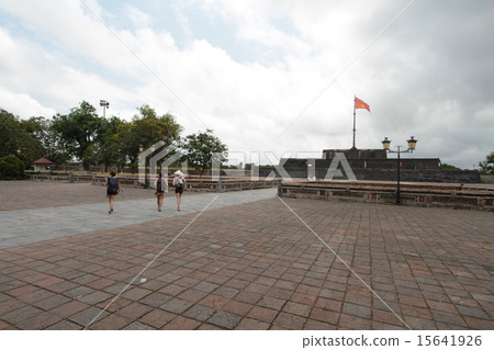 Flag tower and tourists (Hue, Vietnam) 15641926