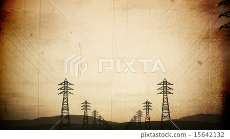 High Voltage Electric Poles in the Sunset Sunrise High Voltage Electric Poles in the Sunset Sunrise 15642132