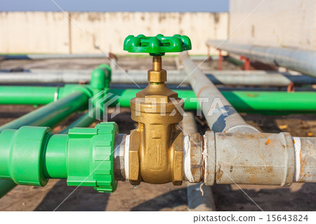 Valve mounted on rooftop industry building Valve mounted on rooftop industry building 15643824