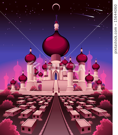 Arabian castle in the night 15644060