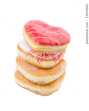 Donut, Heart Shaped Pastry on background 15644865