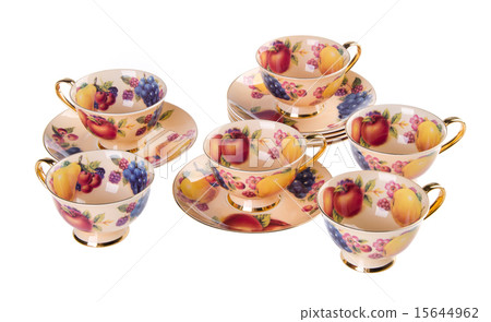 Ceramics tea cup set on background 15644962