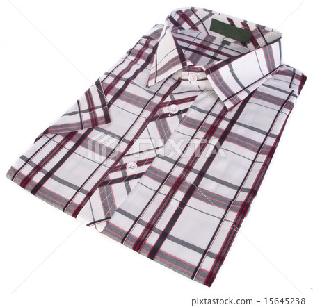 shirt, man's cotton plaid shirt on background. 15645238