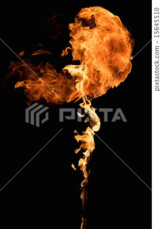 Burning flame on black background Burning flame on black background 15645510