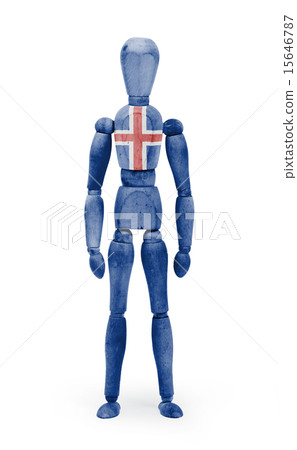 Wood figure with flag bodypaint - Iceland Wood figure with flag bodypaint - Iceland 15646787