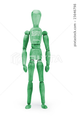Wood figure with flag bodypaint - Saudi Arabia 15646798