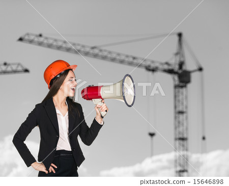 Woman-builder in hardhat Woman-builder in hardhat 15646898