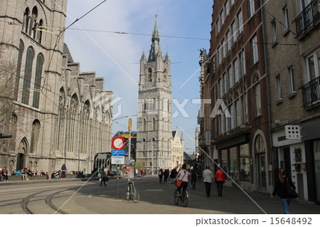 世界遺產根特的鐘樓和都市風景比利時 15648492
