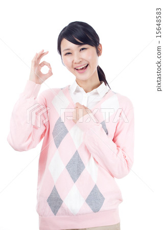 一個女人帶著微笑OK OK O.K. 一個女人帶著微笑OK OK O.K. 15648583