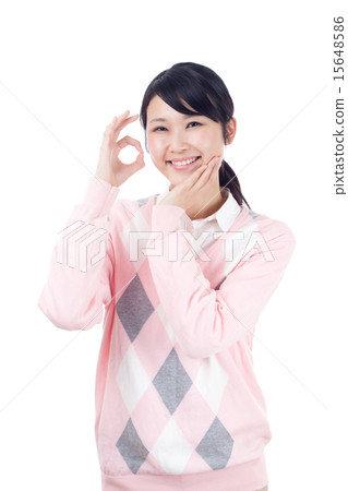 A woman with a smile OK OK O.K. 15648586