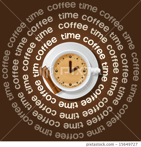 cup of clock in cappuccino 15649727