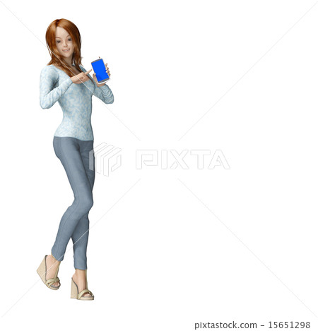 A young woman to book with smartphone A young woman to book with smartphone 15651298