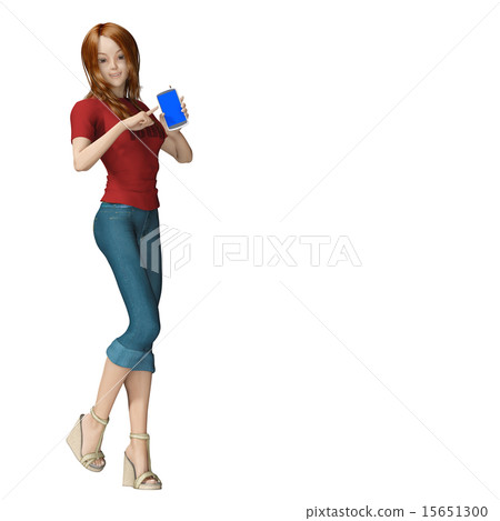 預訂與智能手機的一名年輕女子 預訂與智能手機的一名年輕女子 15651300