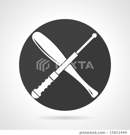 Stick and baton black round vector icon 15651444