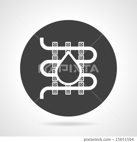 Underfloor heating black round vector icon Underfloor heating black round vector icon 15651504
