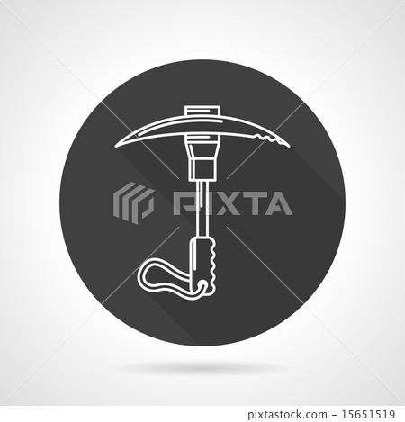 Ice axe black round vector icon 15651519