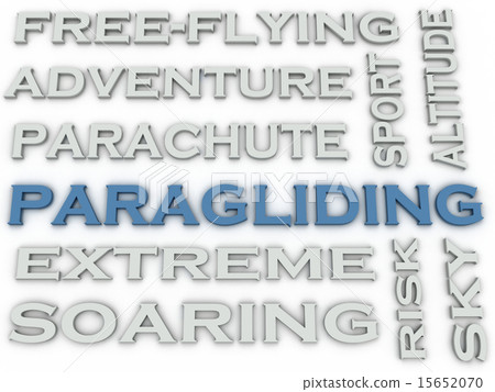 3d image Paragliding  issues concept word cloud 15652070
