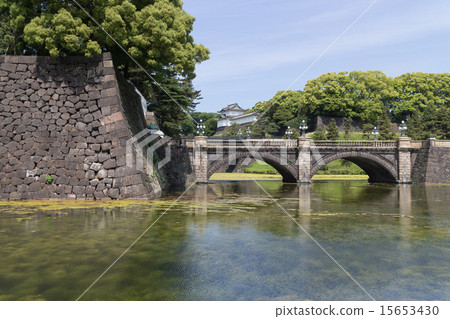 主門石橋反映在伏見塔和護城河 主門石橋反映在伏見塔和護城河 15653430