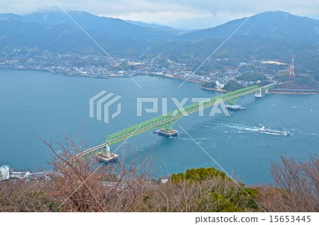連接Suozu Oshima和Honshu的“Oshima Ohashi Bridge”（山口縣大島郡山口郡山口市山口市） 15653445