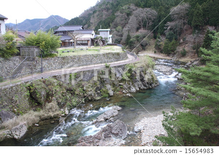 Townscape of Ikuno Ginzan / Truck orbit trace near Himemiya Shrine and Ichikawa 15654983