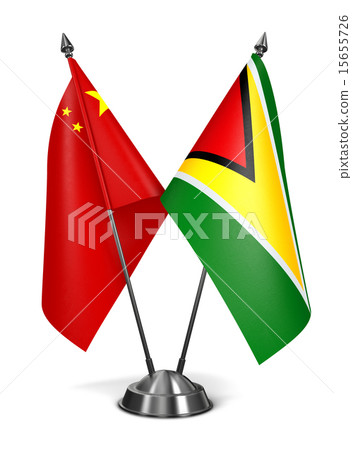 China and Guyana - Miniature Flags. 15655726